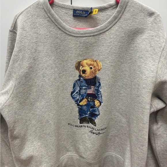 Ralph Lauren Tops - Ralph Lauren Gray Polo Denim Bear Sweatshirt